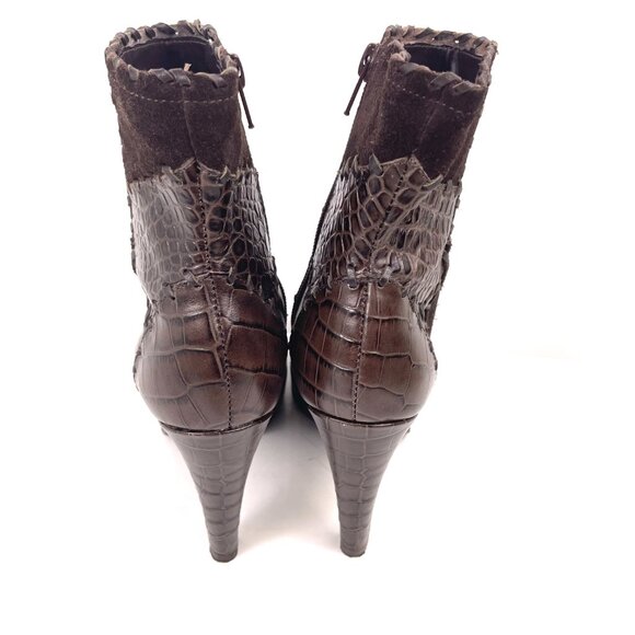 Gianni Bini Brown Patchwork Ankle Boots – Size 7.5M, 3.75” Heel - Picture 7 of 12